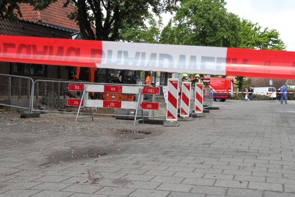 Gasleiding geraakt bij graafwerkzaamheden