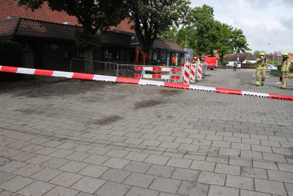 Gasleiding geraakt bij graafwerkzaamheden