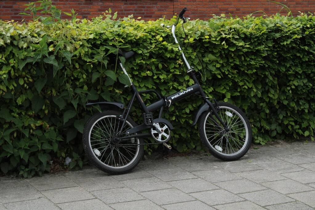 Man onderuit met vouwfiets