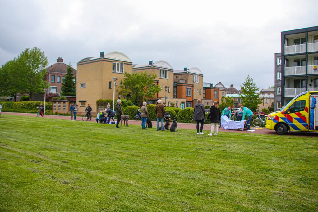 Fietser en scooter botsen op fietspad