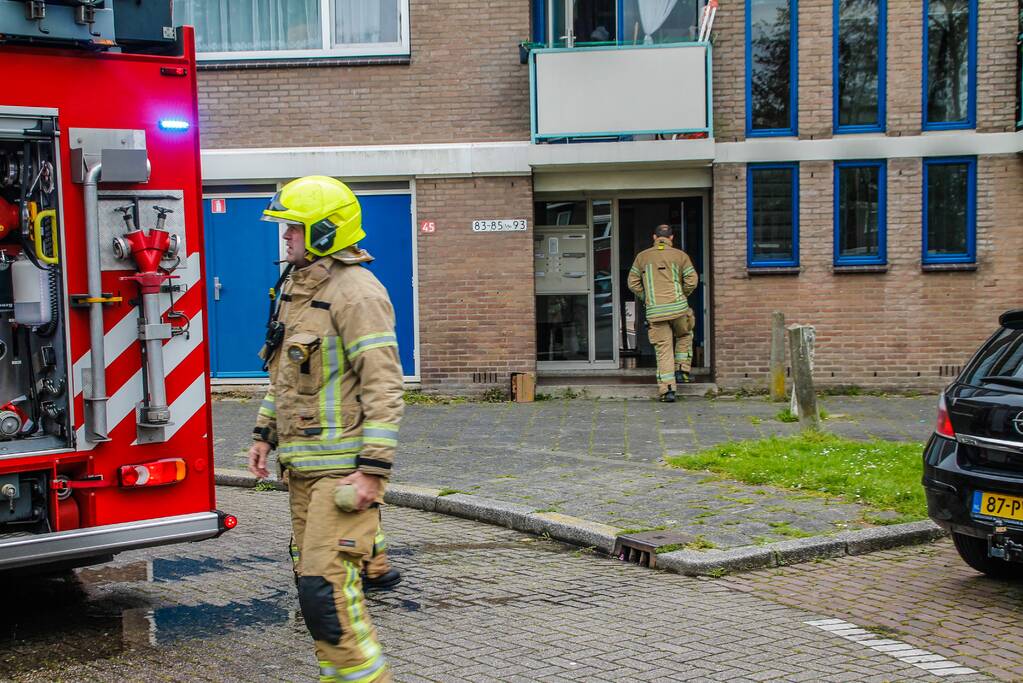 Brand in kelderbox van portiekwoning