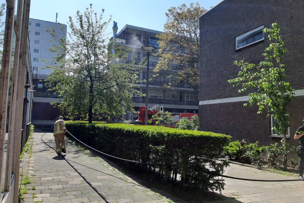 Brand in spoelkeuken van restaurant