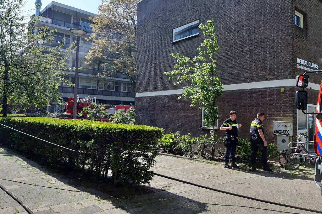 Brand in spoelkeuken van restaurant