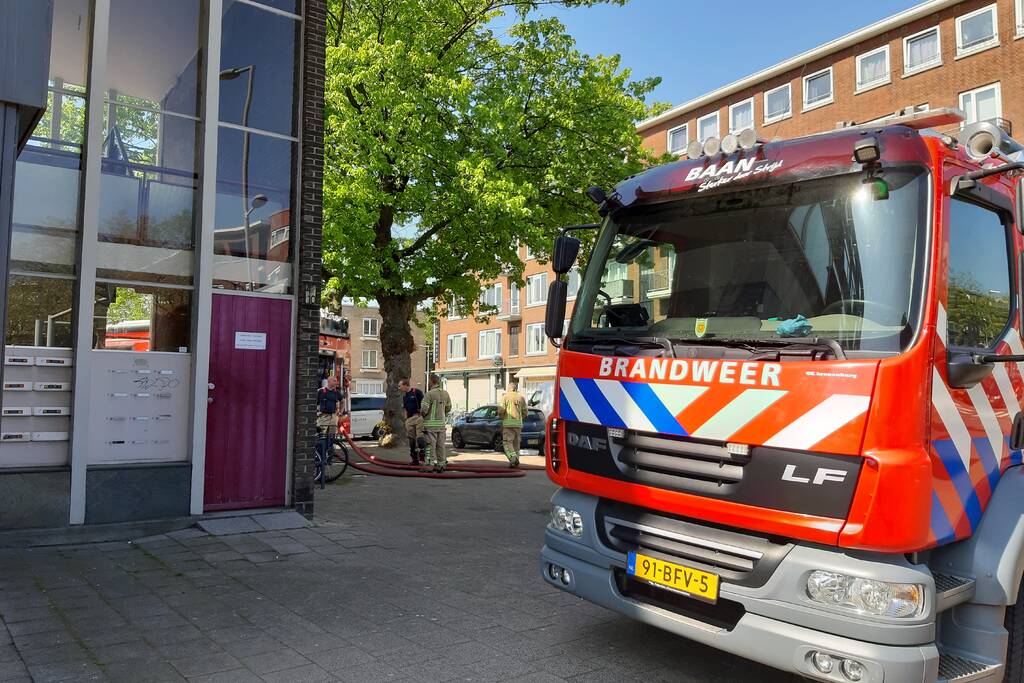 Brand in spoelkeuken van restaurant