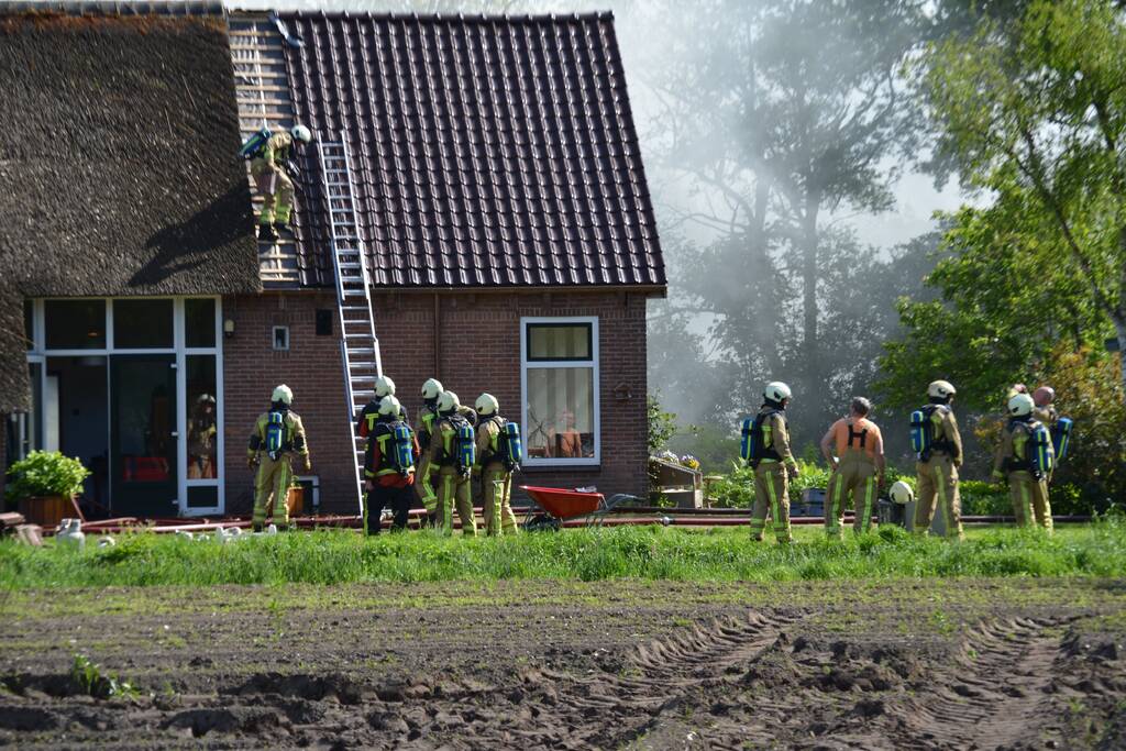 Grote brand in woonboerderij