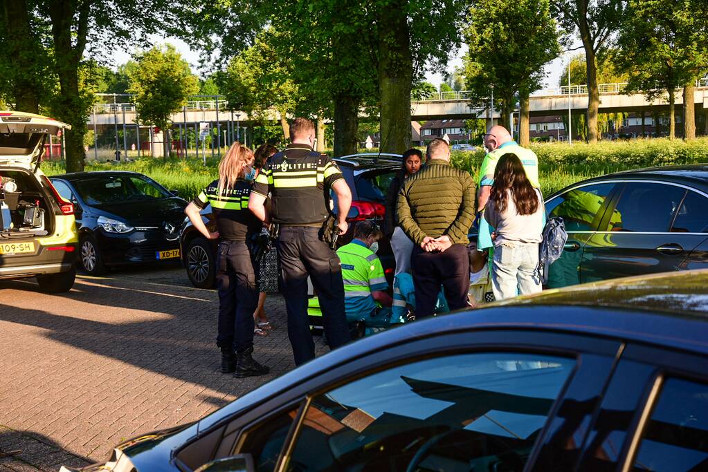 Persoon ten val met elektrische step