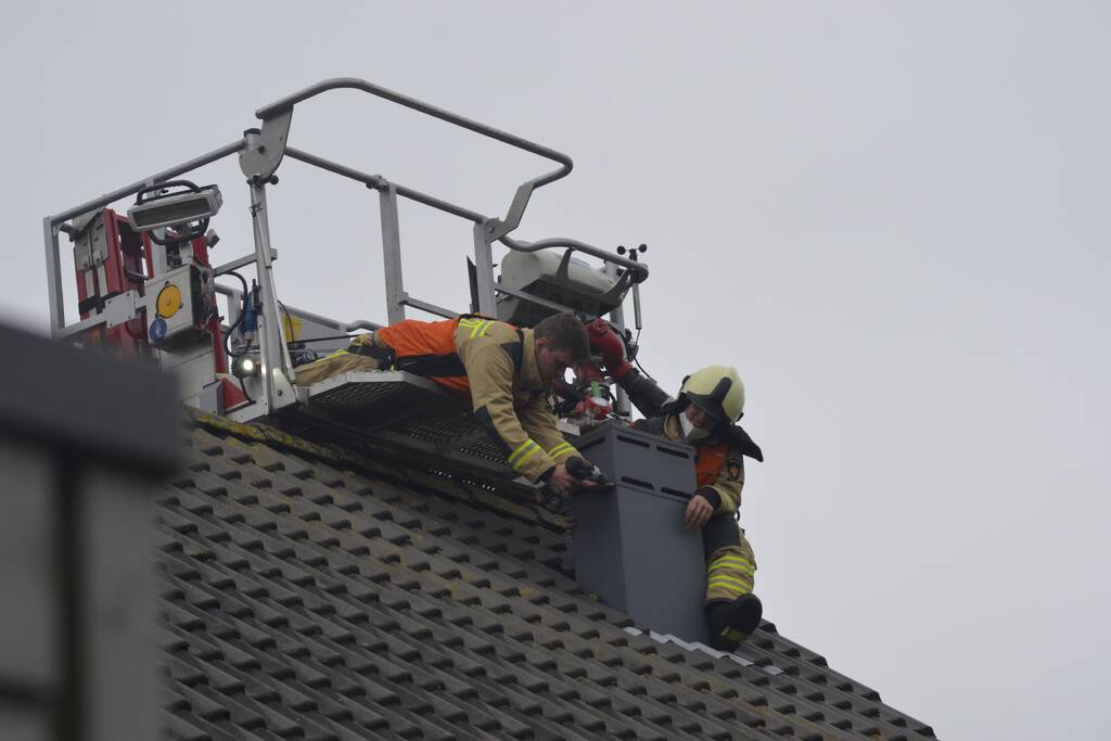 Vogel vast in ventilatiekanaal