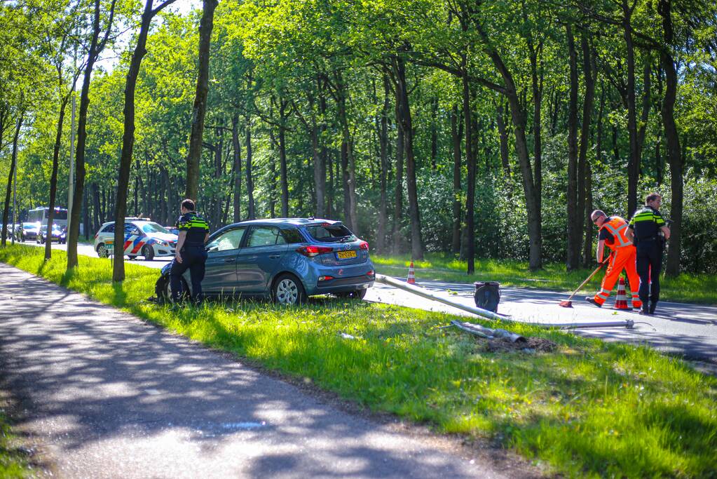 Personenauto belandt op boom