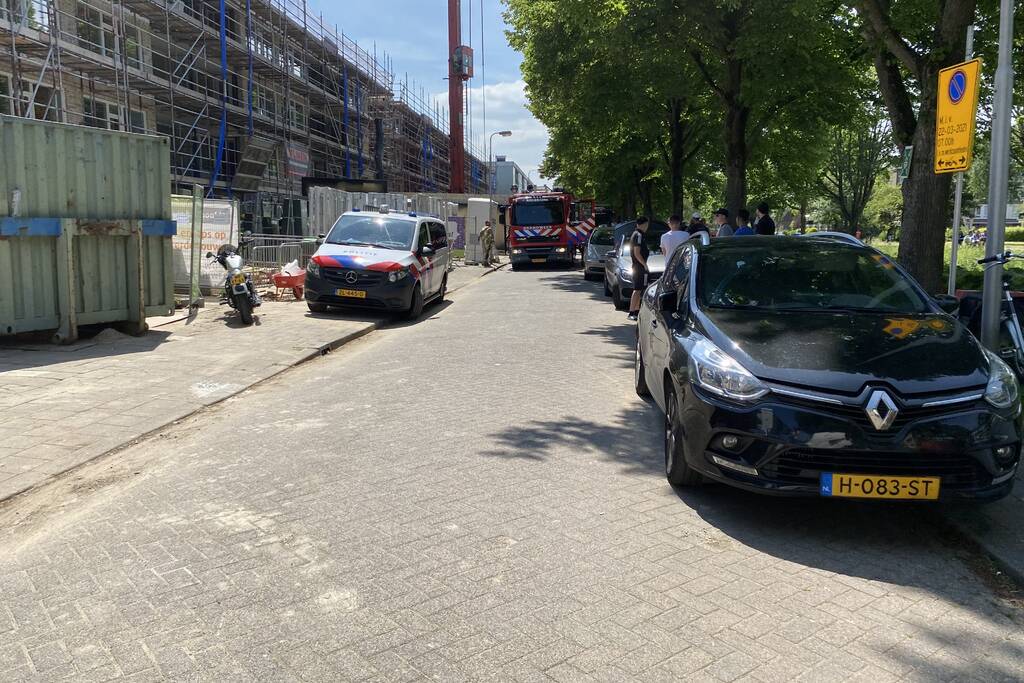 Keuken van flatwoning vat vlam