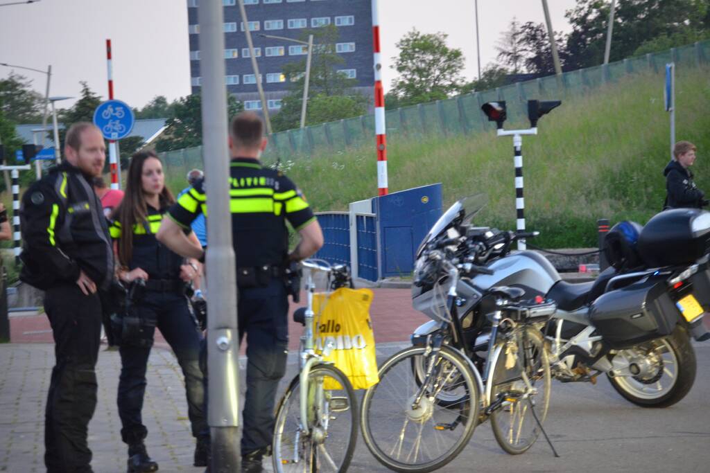 Persoon ten val met fiets
