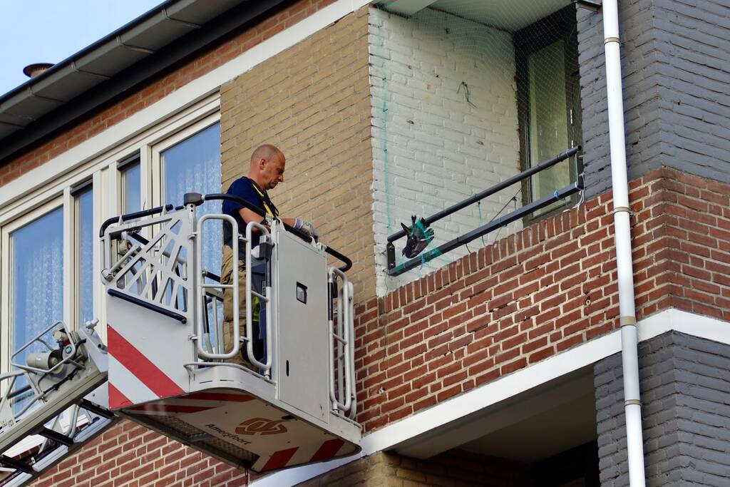 Brandweer haalt duif uit net