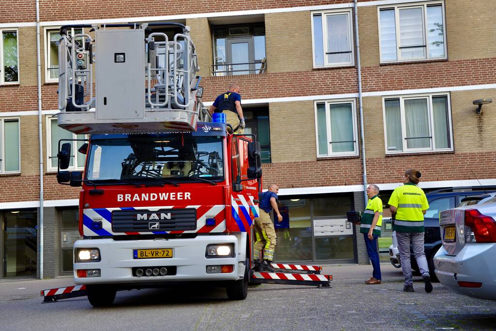 Brandweer haalt duif uit net