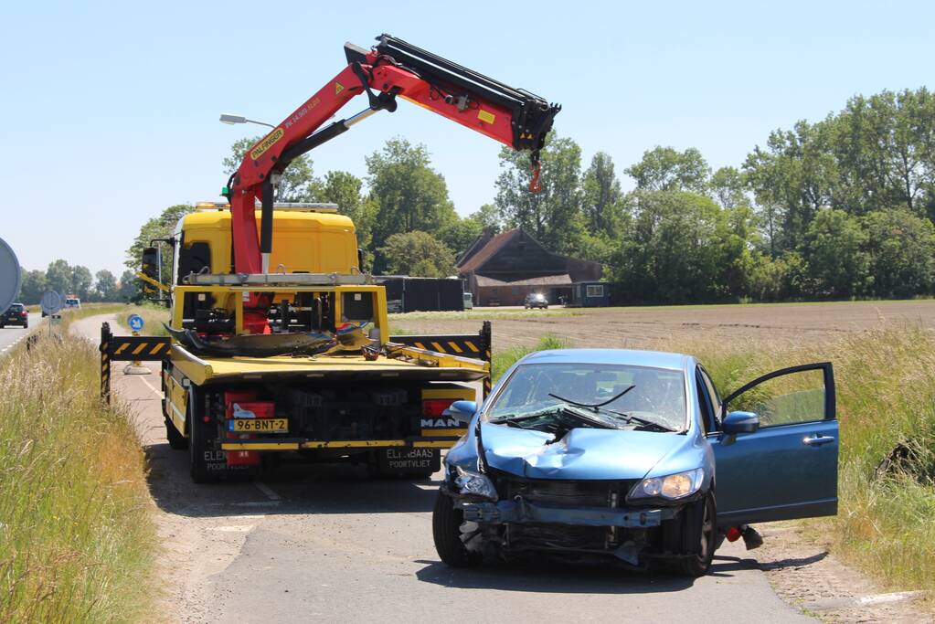 Automobilist botst op schrikhek