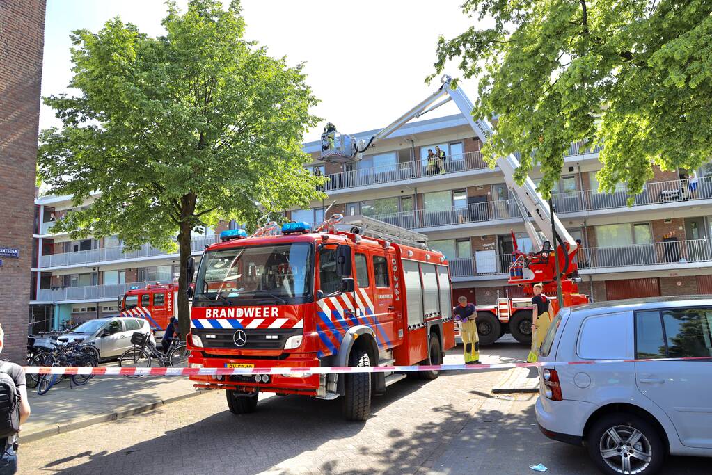 Brand op derde verdieping in flatwoning