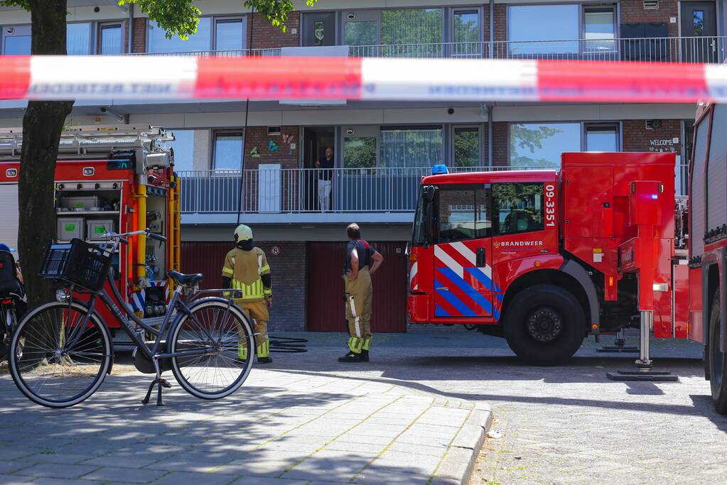 Brand op derde verdieping in flatwoning
