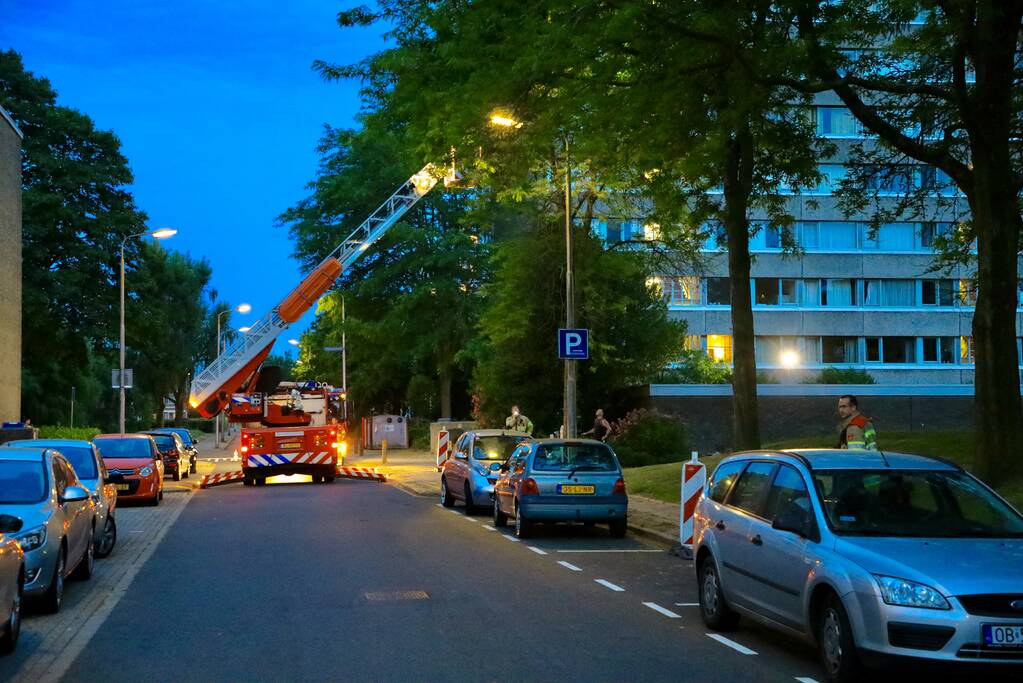 Brandweer verwijdert grote tak van boom