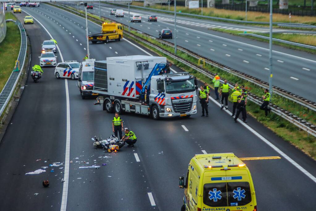 Motorrijder overleden bij ongeval op snelweg