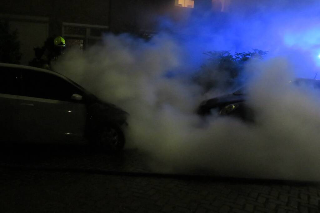 Twee auto's door brand verwoest