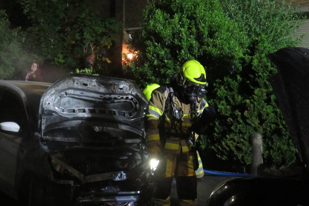 Twee auto's door brand verwoest