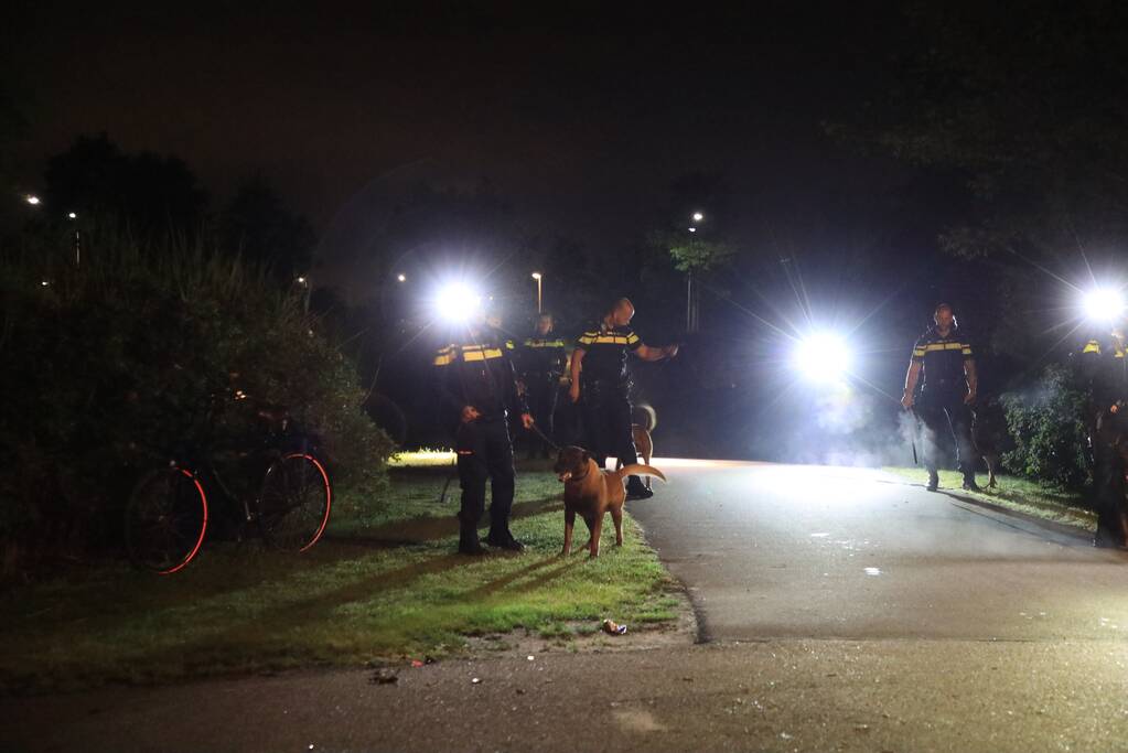 Mobiele Eenheid veegt park in Corlaer