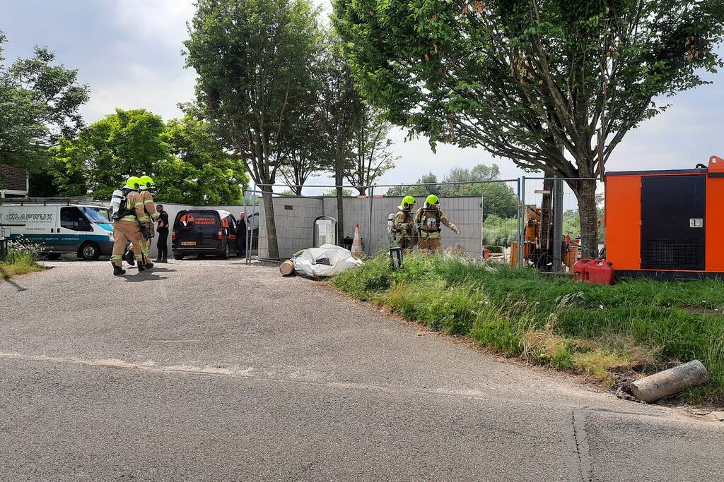 Gasleiding geraakt tijdens heiwerkzaamheden op bouwplaats