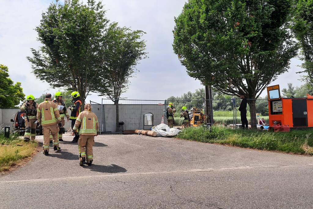 Gasleiding geraakt tijdens heiwerkzaamheden op bouwplaats