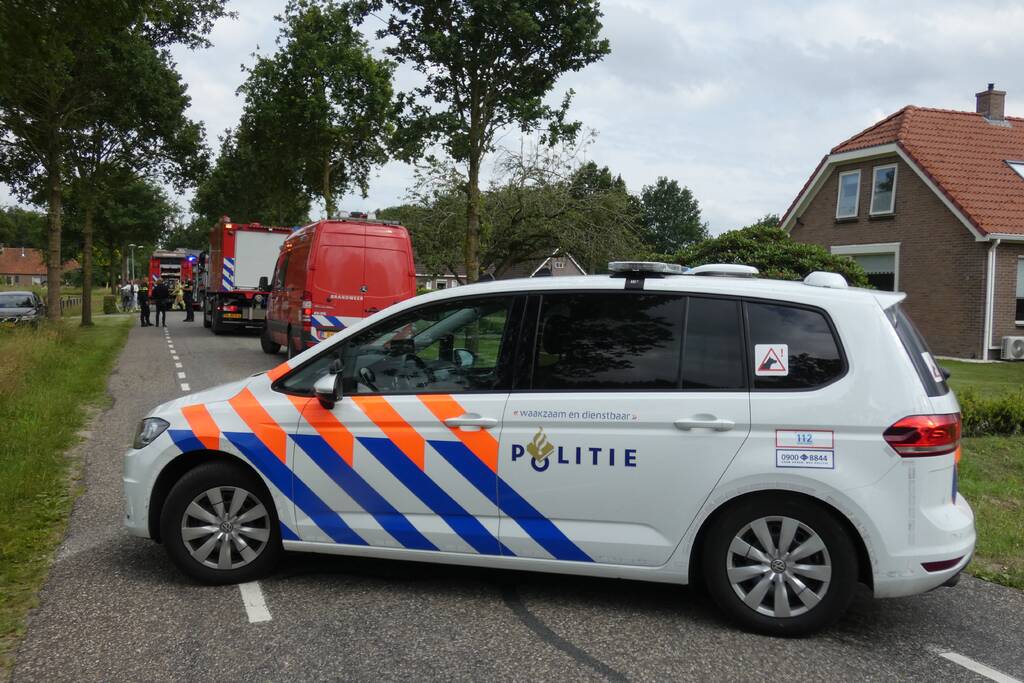 Stuk struiken gaan in vlammen op