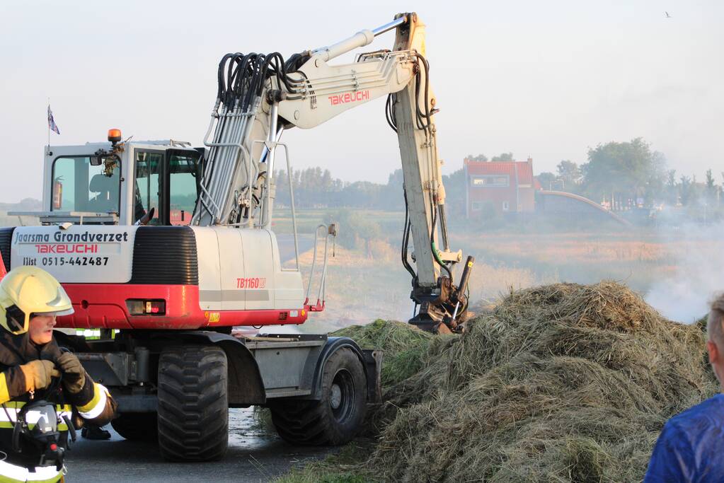 Veel rook bij brand in berg gras