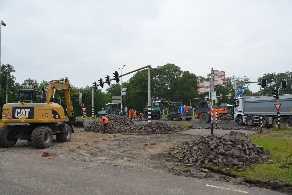 Kruispunt afgesloten door groot onderhoud