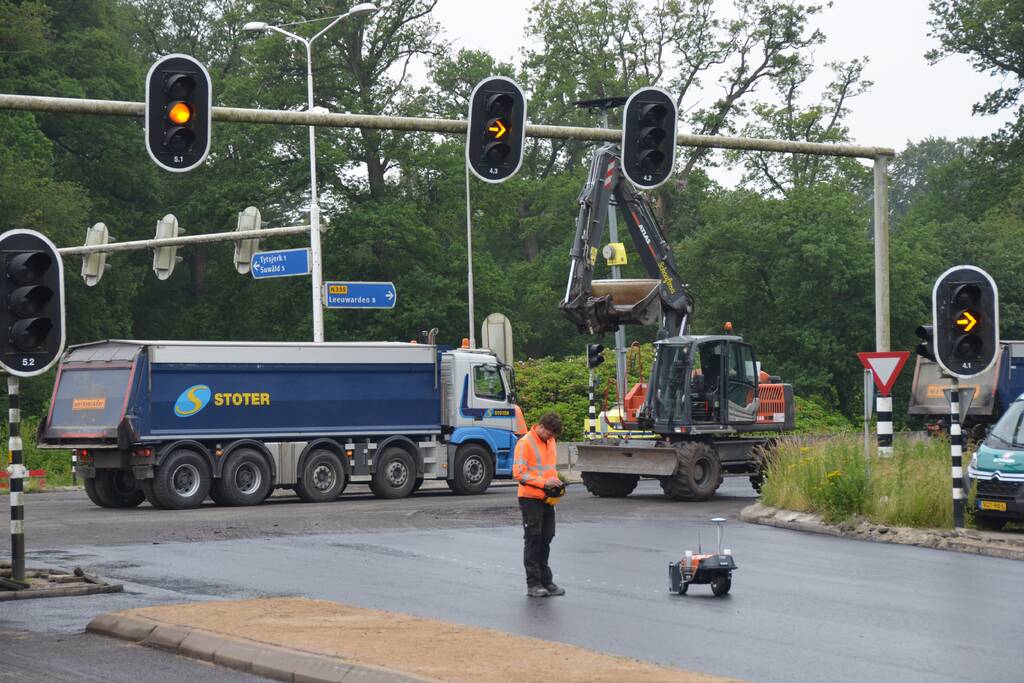 Kruispunt afgesloten door groot onderhoud