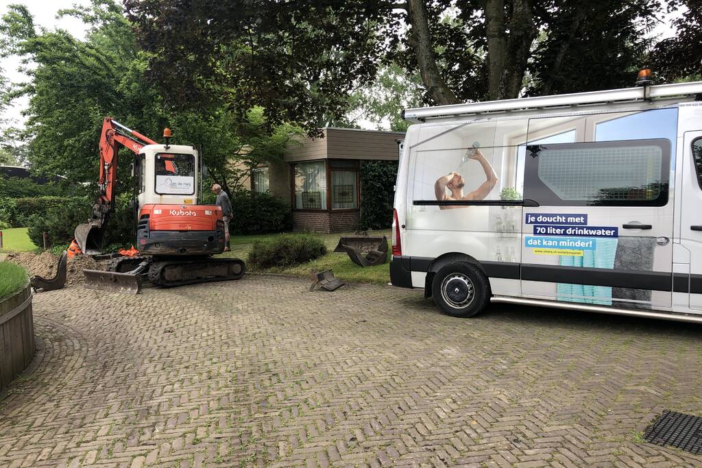 Scheur in waterleiding ontstaan