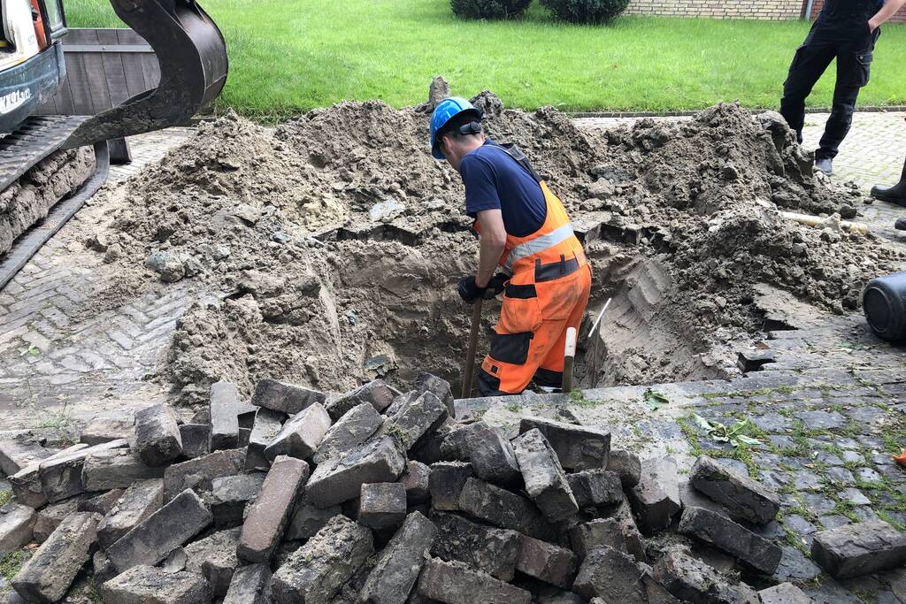 Scheur in waterleiding ontstaan