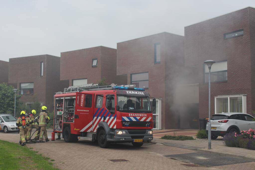 Veel rook bij brand in wasdroger