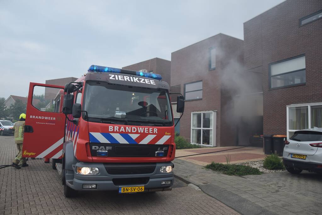 Veel rook bij brand in wasdroger