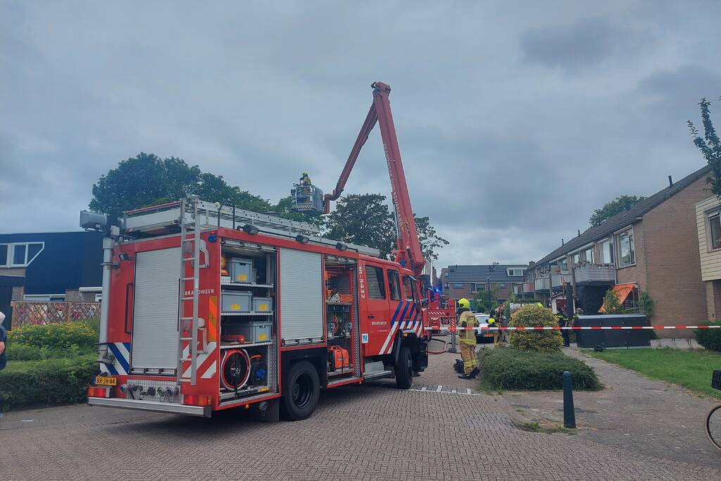 Brand op dak van woning door werkzaamheden