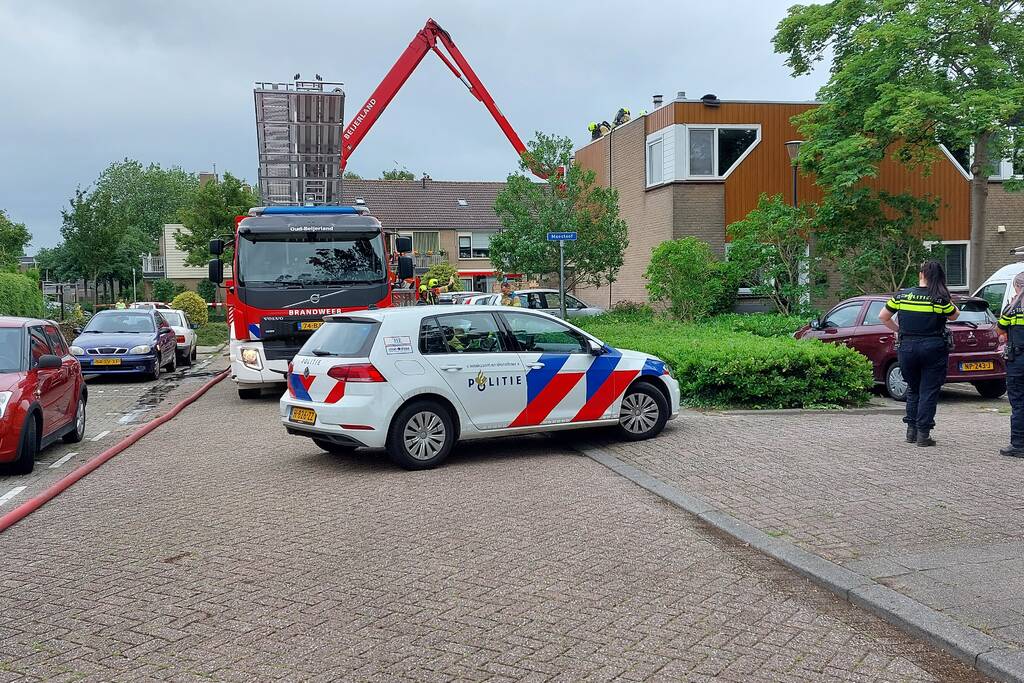 Brand op dak van woning door werkzaamheden