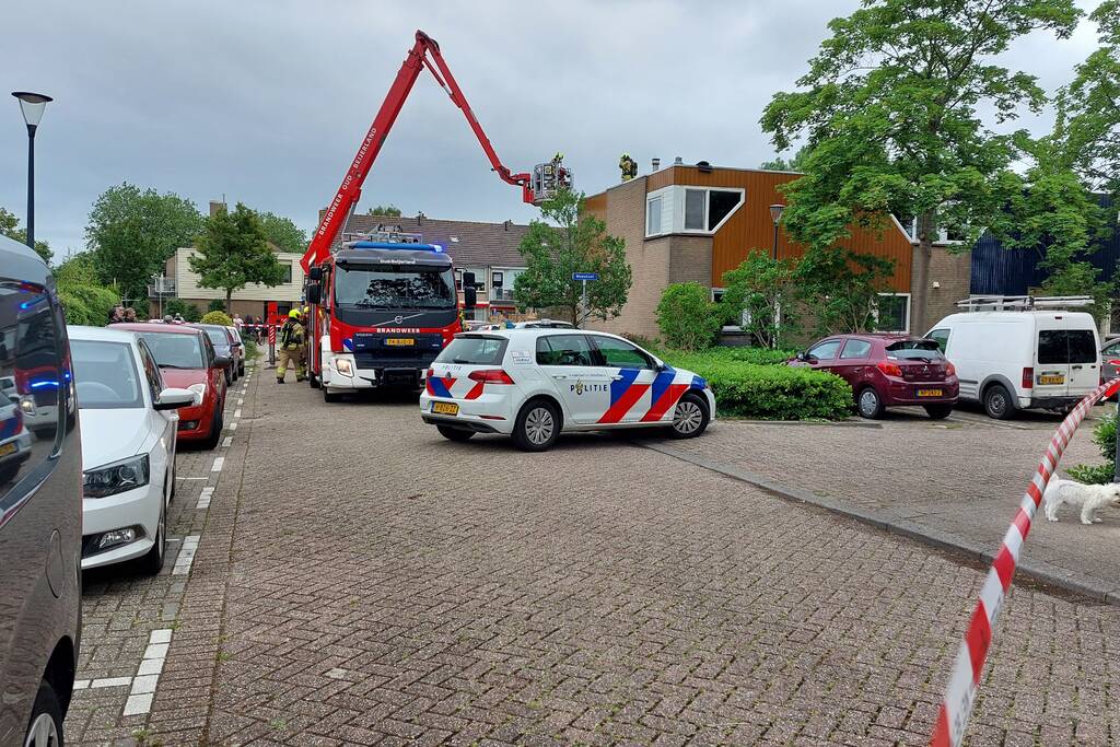 Brand op dak van woning door werkzaamheden