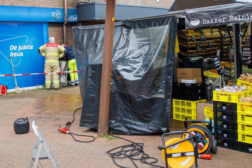 Markt zonder stroom na brand in elektriciteitskast