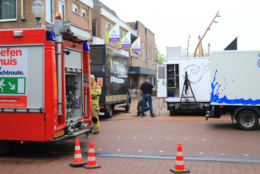 Markt zonder stroom na brand in elektriciteitskast