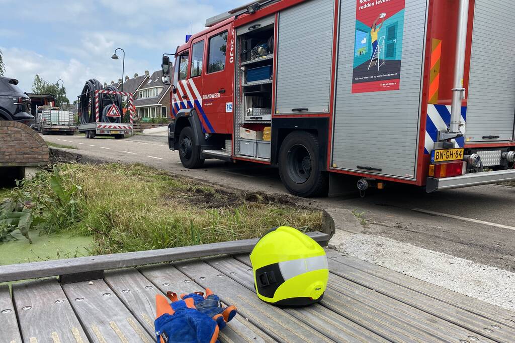 Gaslekage ontstaan bij werkzaamheden in tuin