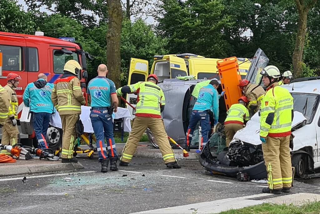 Ernstig ongeval op rotonde