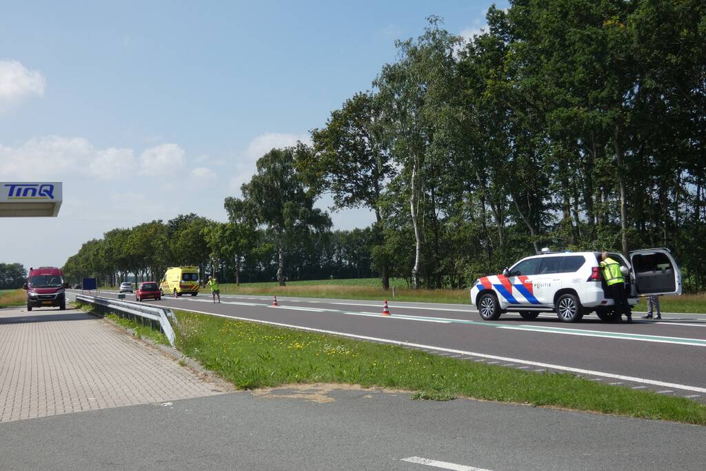 Motorrijder gewond bij botsing op camper