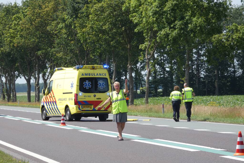 Motorrijder gewond bij botsing op camper