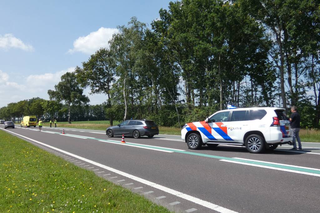 Motorrijder gewond bij botsing op camper