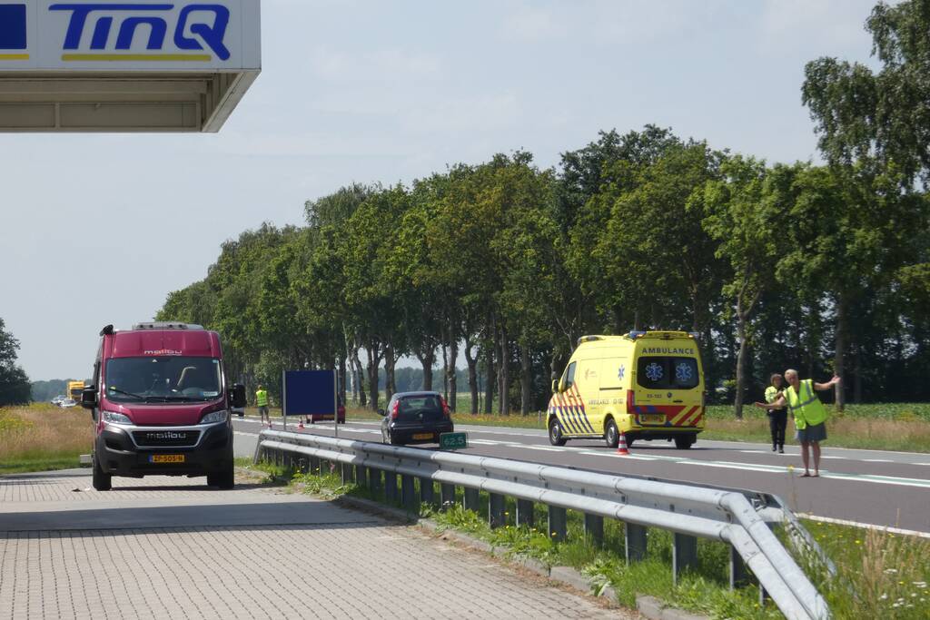 Motorrijder gewond bij botsing op camper