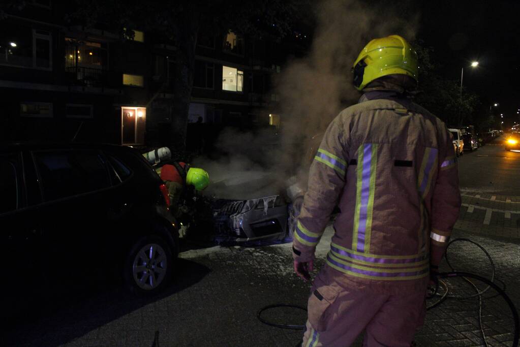 Brand in personenauto IJsselmonde