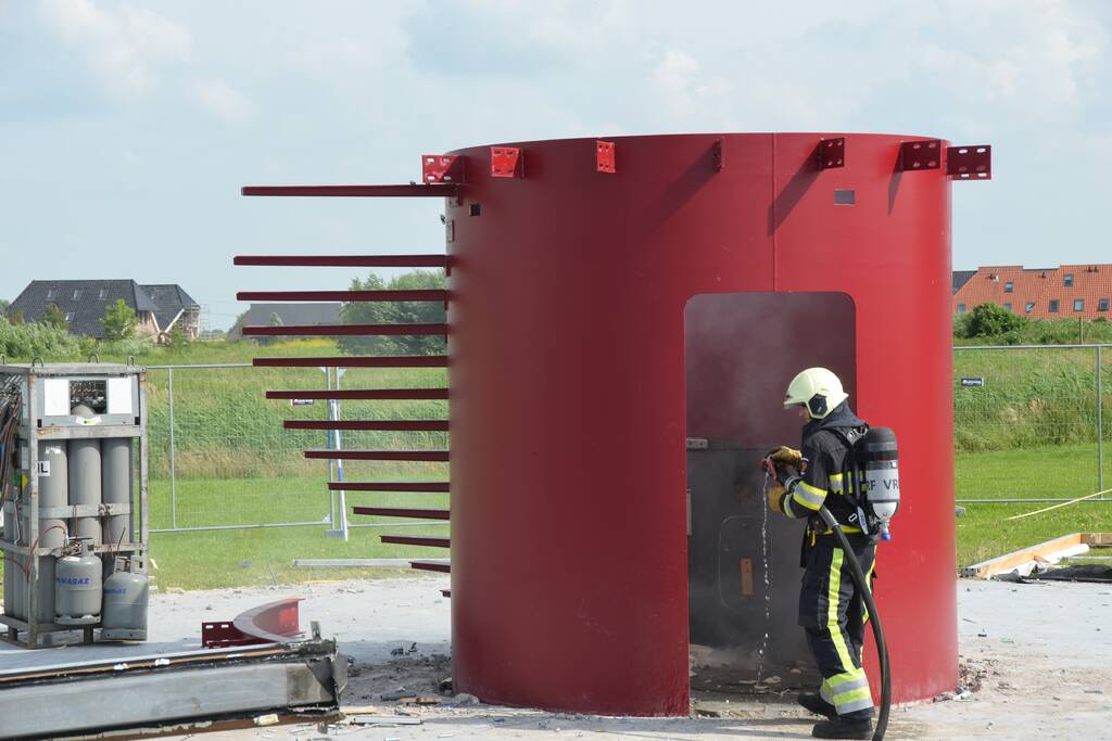 Brand geblust op bouwterrein