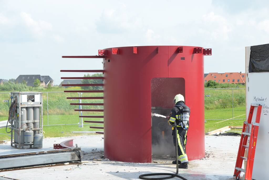 Brand geblust op bouwterrein