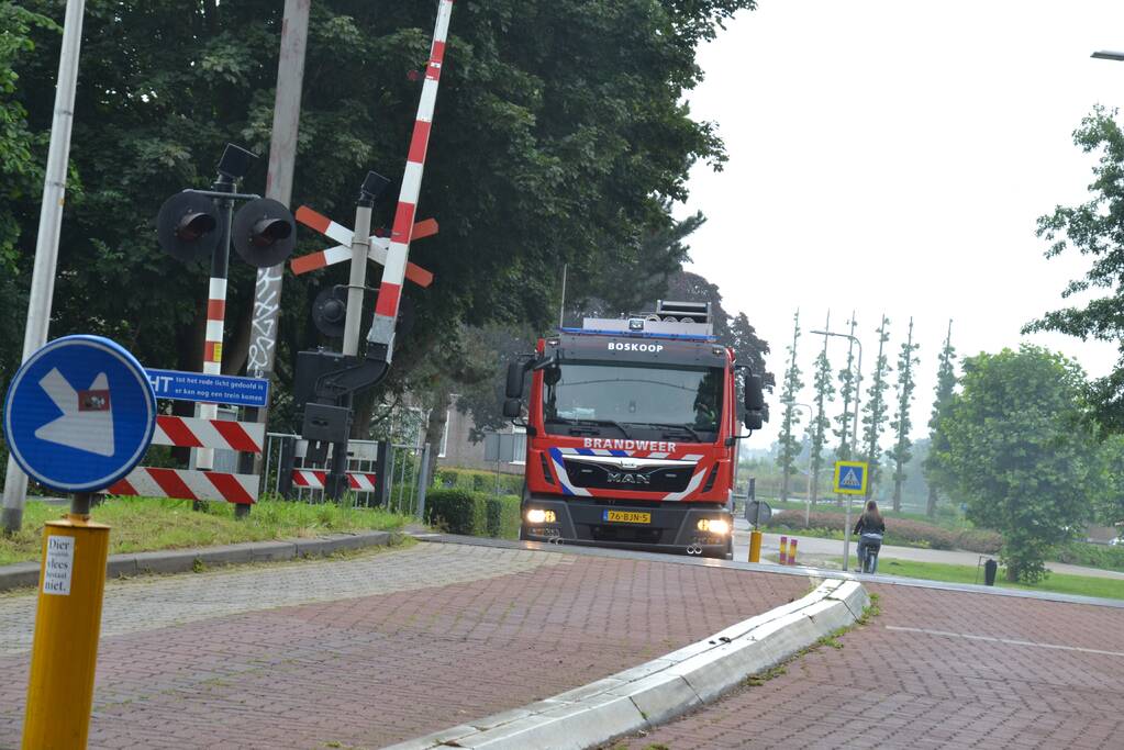 Fiets in brand in fietsenstalling