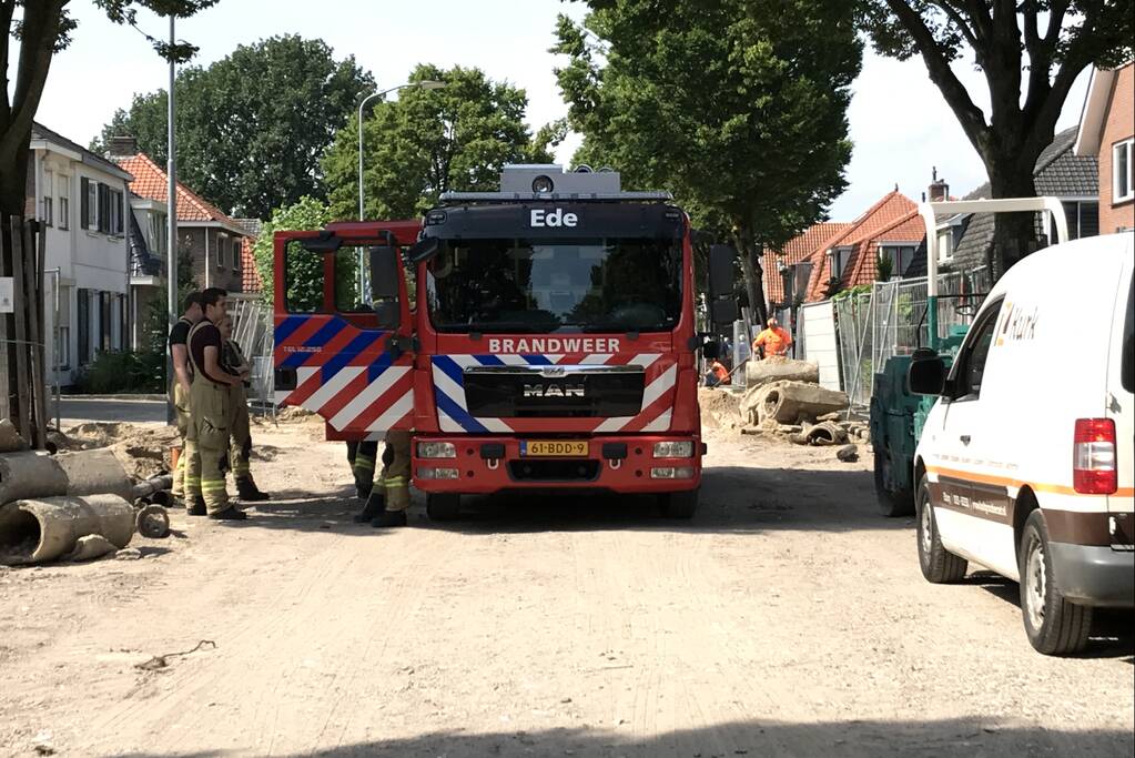 Gasleiding geraakt in opengebroken straat